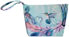 Load image into Gallery viewer, &quot;Hummingbird Feathers&quot; Small Zippered Tote artwork by Carla Joseph
