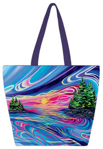 "Reflect and Grow" Zippered Tote featuring artwork of Shawn Boulete Grapentine