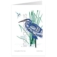 Charger l'image dans la galerie, Richard Shorty Hummingbird Blue Heron Art Card | Native Art Canada
