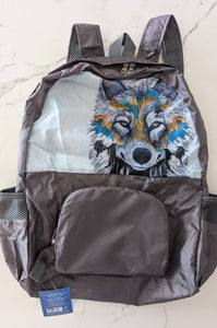Foldable backpack featuring the artwork of Micqaela Jones - North of Fifty Indigenous Boutique