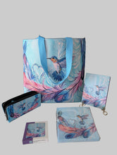 Load image into Gallery viewer, "Hummingbird Feathers" Zippered Tote featuring artwork of Indigenous Artist Carla Joseph
