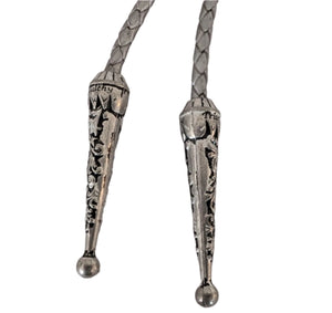 Grey Salmon Leather Bolo by Namgis artist Jonathan Whonnock
