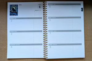 "MIdnight Whispers" 2026 Weekly Planner artwork by Karen Erickson - North of Fifty Indigenous Boutique