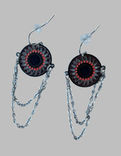 Load image into Gallery viewer, Mandella Earrings with Silver Chain accent
