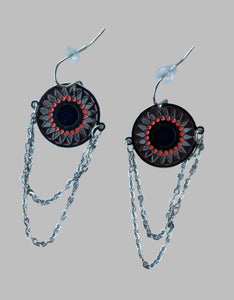 Mandella Earrings with Silver Chain accent