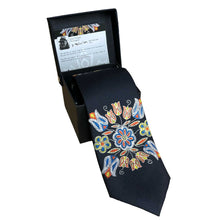 Load image into Gallery viewer, Silver Threads Silk Tie by Métis artist, Deb Malcolm

