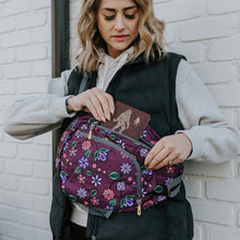 Load image into Gallery viewer, Sling Back Pack -  Ojibwe Florals by Native artist, Storm Angeconeb
