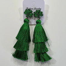 Load image into Gallery viewer, St Patrick&#39;s Day Fringe Earrings

