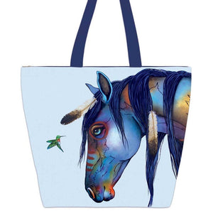 "Sumpanaihki" Large Zippered Tote artwork by Native Artist Micqaela Jones - North of Fifty Indigenous Boutique