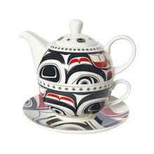 Charger l&#39;image dans la galerie, Tea for 1 set, &quot;Matriarch Bear&quot;  by Indigenous Artist Morgan Asoyuf
