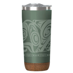 20 oz cork based Travel Mug - Urban Wolf by Maynard Johnny Jr