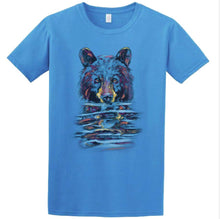 Load image into Gallery viewer, &quot;Very Wet Bear&quot; Tshirt by Nature Artist Keri Lehr - turquoise - small only
