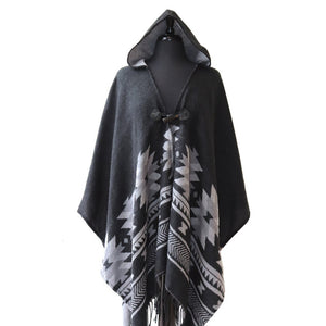 "Visions of Our Ancestors" Hooded poncho / wrap design by Coast Salish artist Leila Stogan