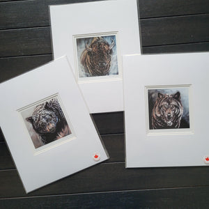 Set of 3 unframed, matted art cards with artwork by Amy Keller-Rempp - only 1 set available