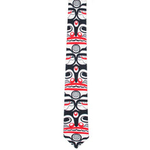 Load image into Gallery viewer, Killer Whale Crosshatch silk tie Curtis Wilson Indigenous First nations art
