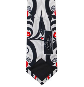 Killer Whale Crosshatch silk tie Curtis Wilson Indigenous First nations art