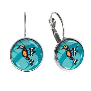 "Hummingbird" Glass Dome Earrings design by Francis Dick