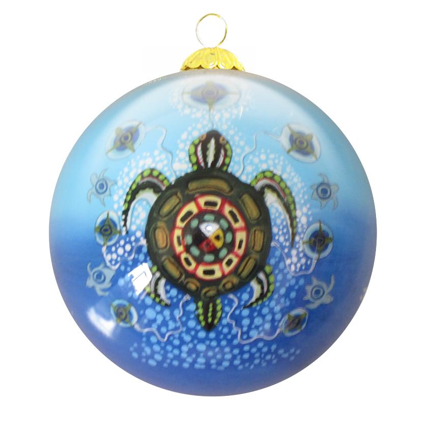 Native Artist Jack Jacko, Indigenous Art, Medicine Turtle, Christmas Decoration