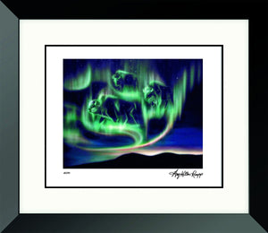 Buffalo, Métis artist, indigenous art, Native American art Aurora, Northern Lights, North of Fifty 50