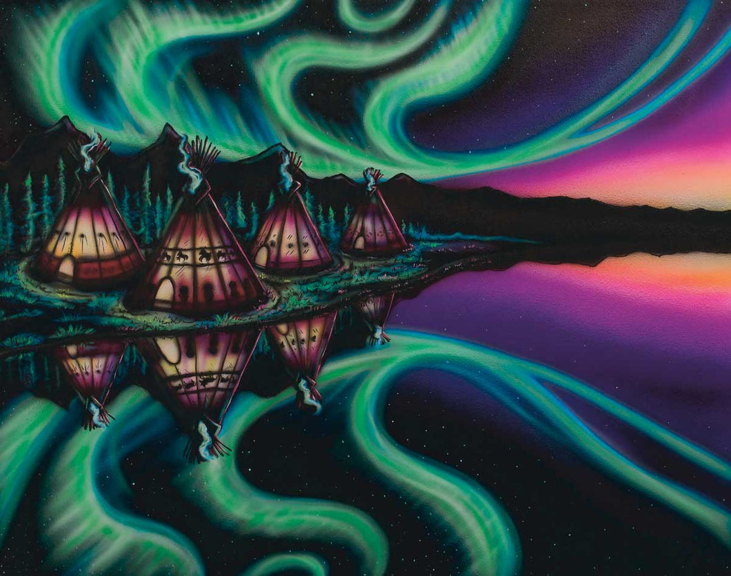 Reflections, Northern Light, Indigenous Art, Metis Artist Amy Keller-Rempp, North of Fifty 50