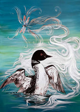 Load image into Gallery viewer, Loon with Dragonfly by Native artist Carla Joseph, North of Fifty 50
