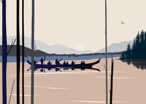Curtis Canoe Art Card by Mark Preston - North of 50 Métis Designs