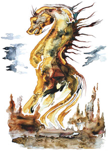 Earth Dragon Art Card by Colleen Gray - North of 50 Métis Designs