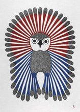 Load image into Gallery viewer, Vibrant Young Owl by Native artist Kenojuak Ashevak, North of Fifty 50
