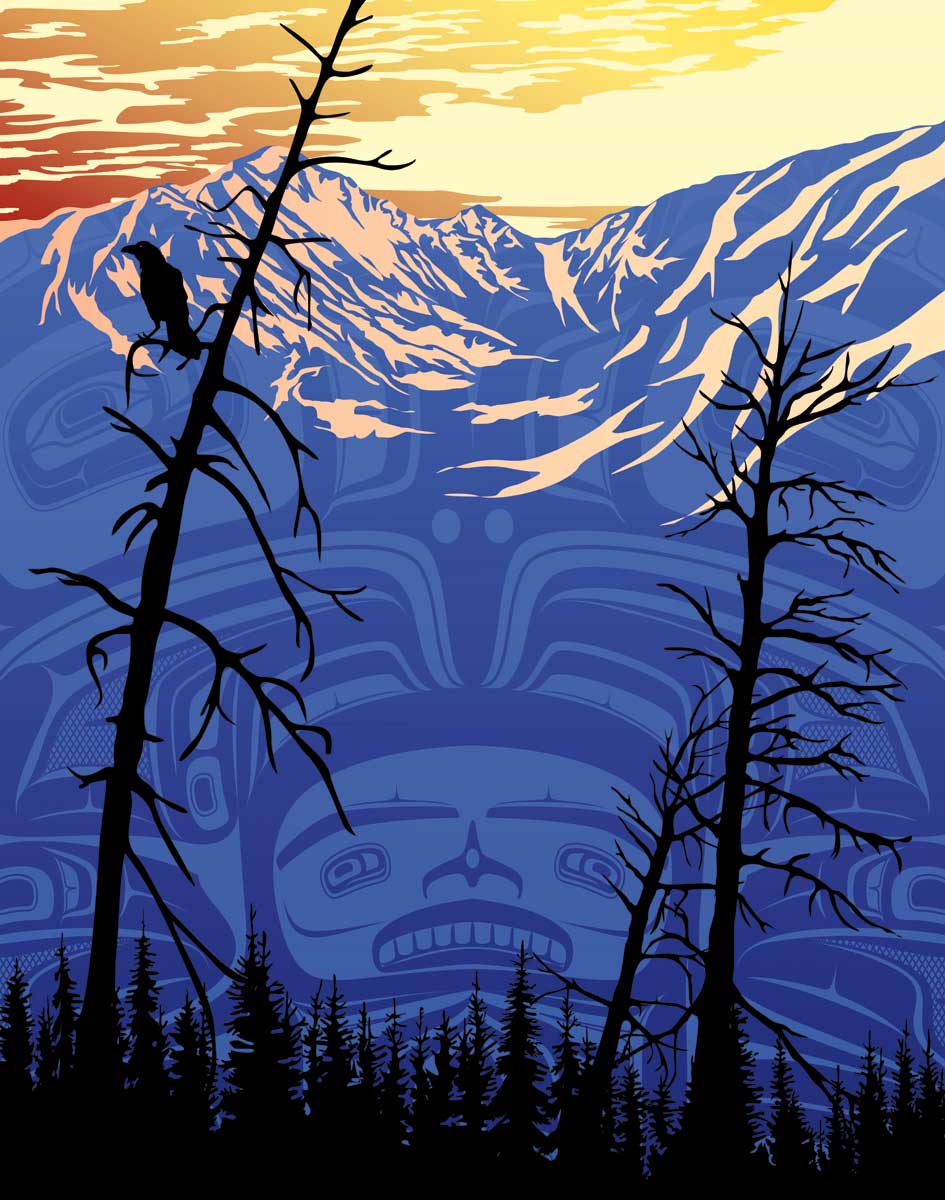 Best Friends at Sunset by Mark Preston, native artist, Indigenous Art, Northwest Coast art, North of Fifty 50