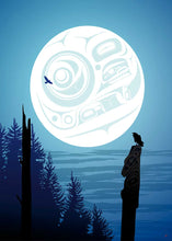 Load image into Gallery viewer, Full Moon Raven by Mark Preston, native artist, Indigenous Art, Northwest Coast art, North of Fifty 50
