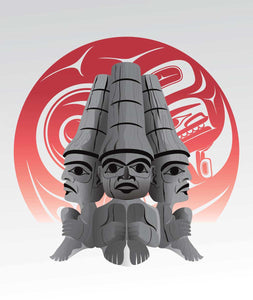 Three Watchmen Blood Moon by Mark Preston, native artist, Indigenous Art, Northwest Coast art, North of Fifty 50