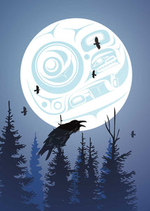 LIMITED EDITION ART PRINT -  Raven Moon by Mark Preston - North of 50 Métis Designs