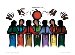 Community Strength by Native artist Simone McLeod, Cree artist, Ojibway art, North of Fifty 50