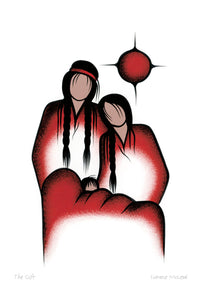The gift by Native artist Simone McLeod, Cree artist, Ojibway art, Indigenous artist, Native art, North of Fifty 50