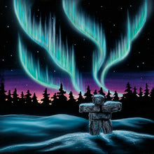 Charger l&#39;image dans la galerie, Métis artist, indigenous art, Native American art Aurora, Northern Lights, Art Card

