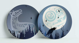 Set of two" Dessert plates featuring the artwork of artist Mark Preston
