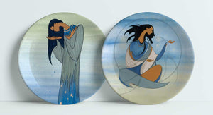 Set of two" Dessert plates featuring the artwork of artist Maxine Noel