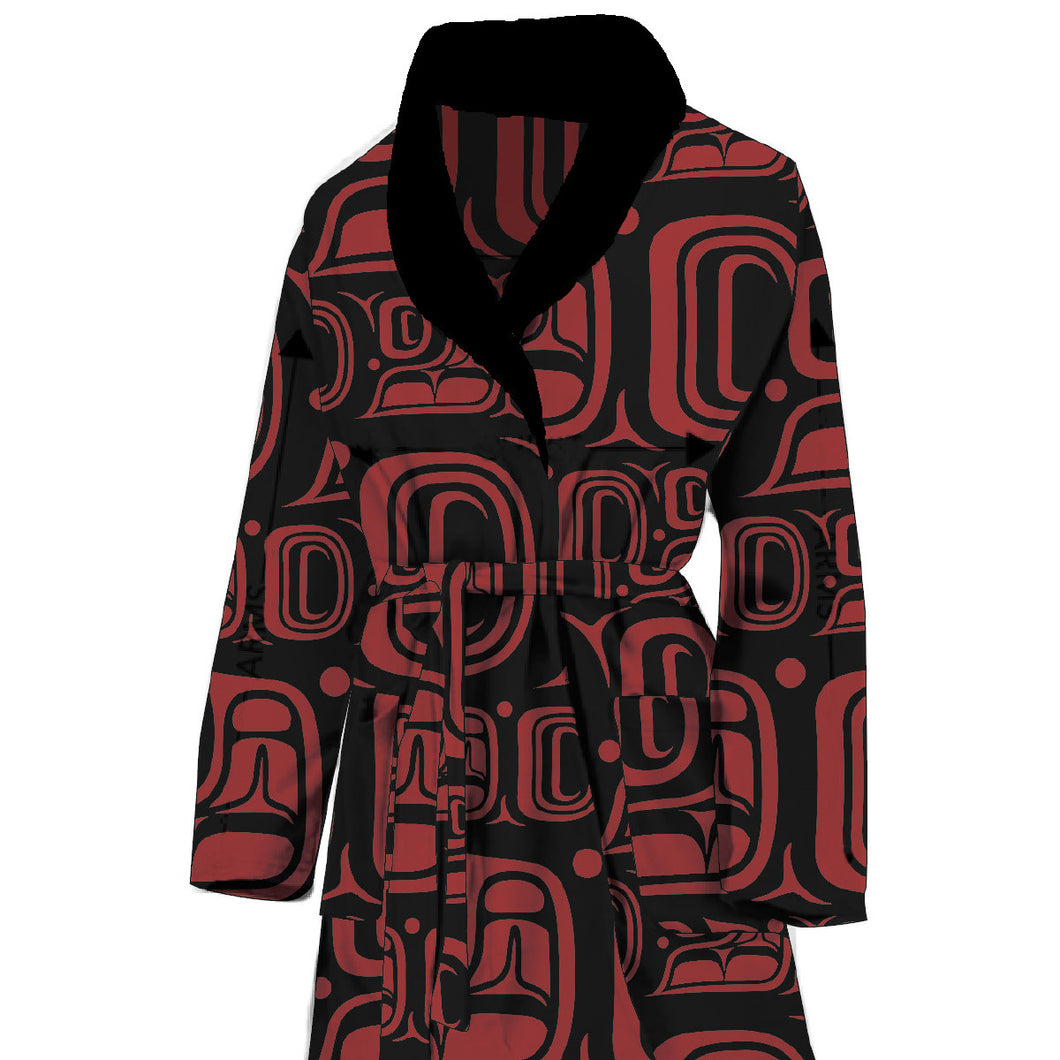 Formline, black and red housecoat / robe by Ernest Swanson