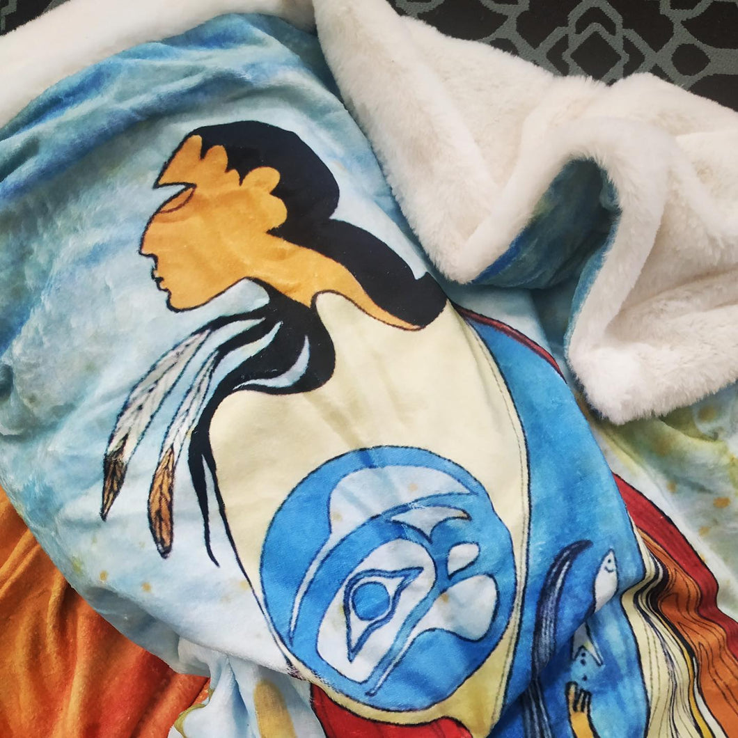 Not Forgotten Faux Rabbit Throw, artwork by Native Artist Maxine Noel ...