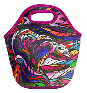 Insulated, Neoprene Lunch Bag with "Salmon Hunter" artwork by Don Chase