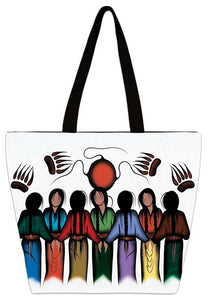 "Community Strength" Large Tote artwork by Simone McLeod