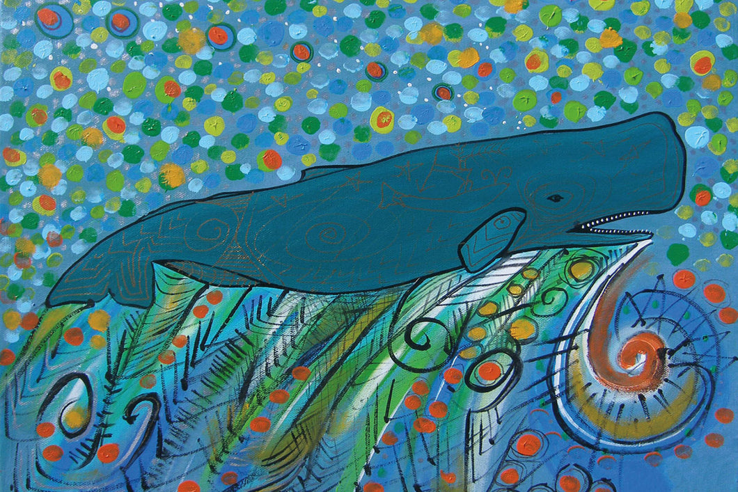 Affiche Petroglyph Sperm Whale 8 x 10, par Alan Syliboy
