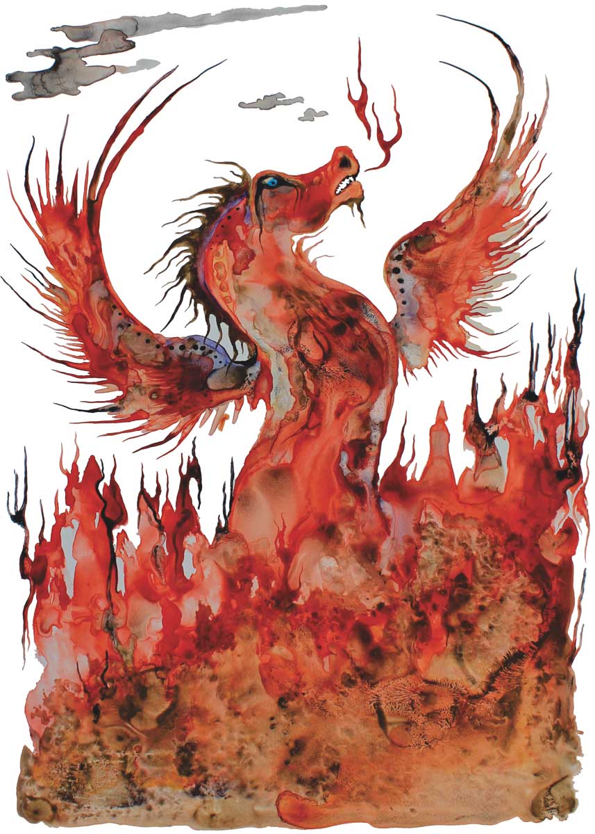 Fire Dragon Art Card by Colleen Gray