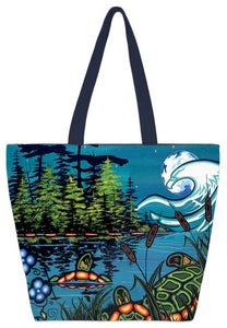 "Tranquility" Zippered Tote featuring artwork of William Monague