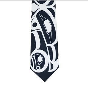 Cravate en soie "Raven" design par Ray Henry Vickers